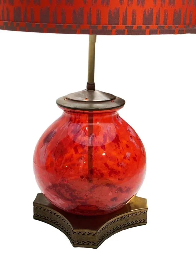 Mid 20th Century French Hand Blown Red Glass Table Lamp - 2