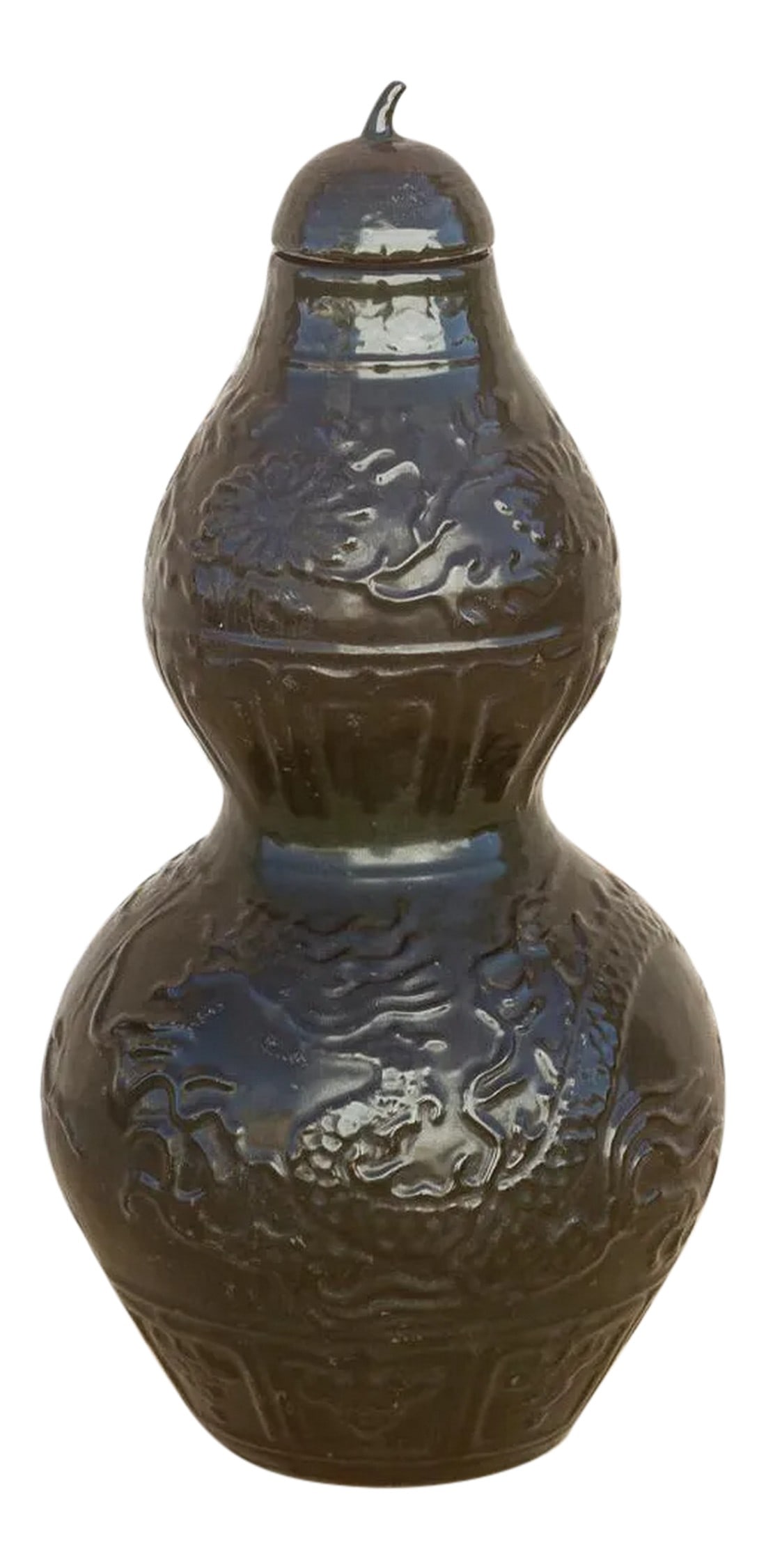 Lidded Gourd Shaped Chinese Vase (1 of 8)