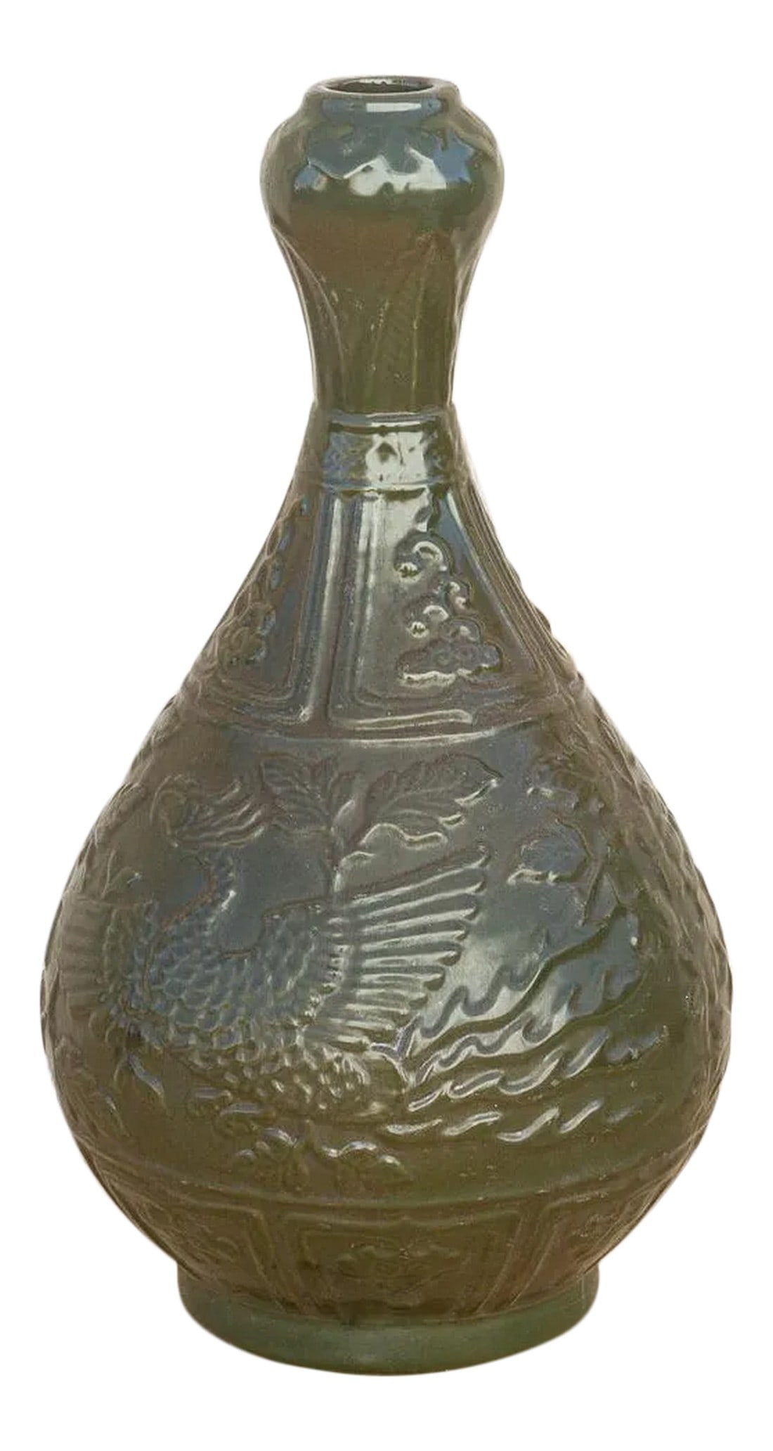 Chinese Amphora Shaped Green Vase (1 of 11)