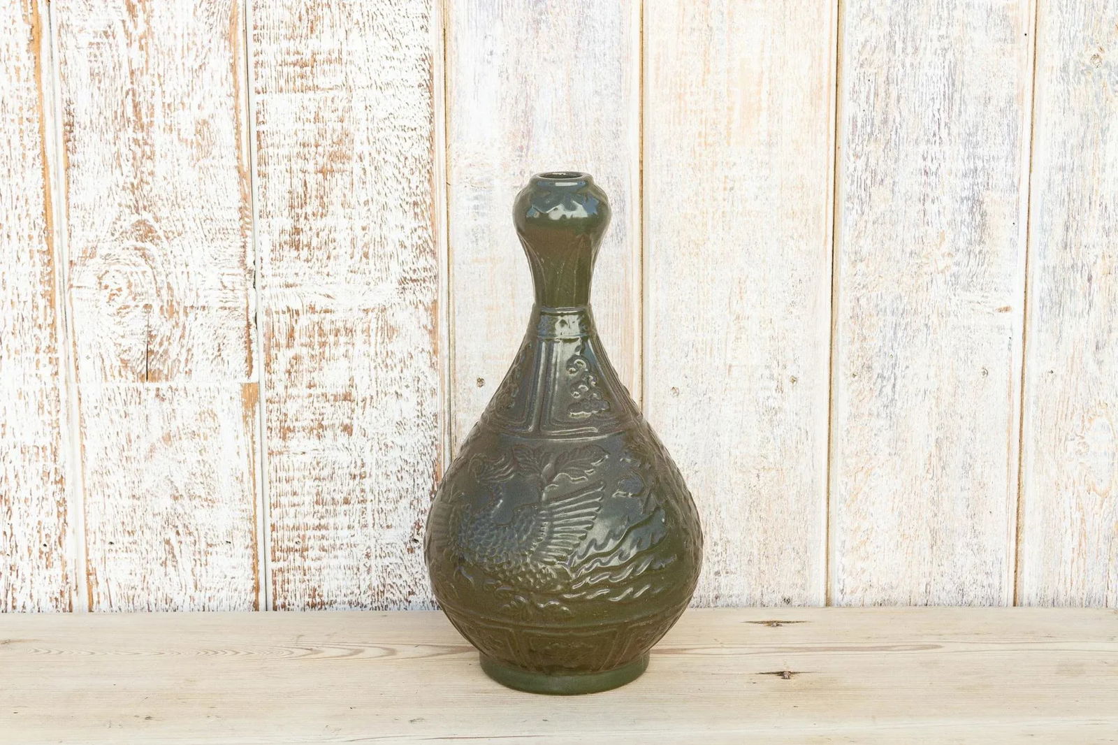 Chinese Amphora Shaped Green Vase - 3