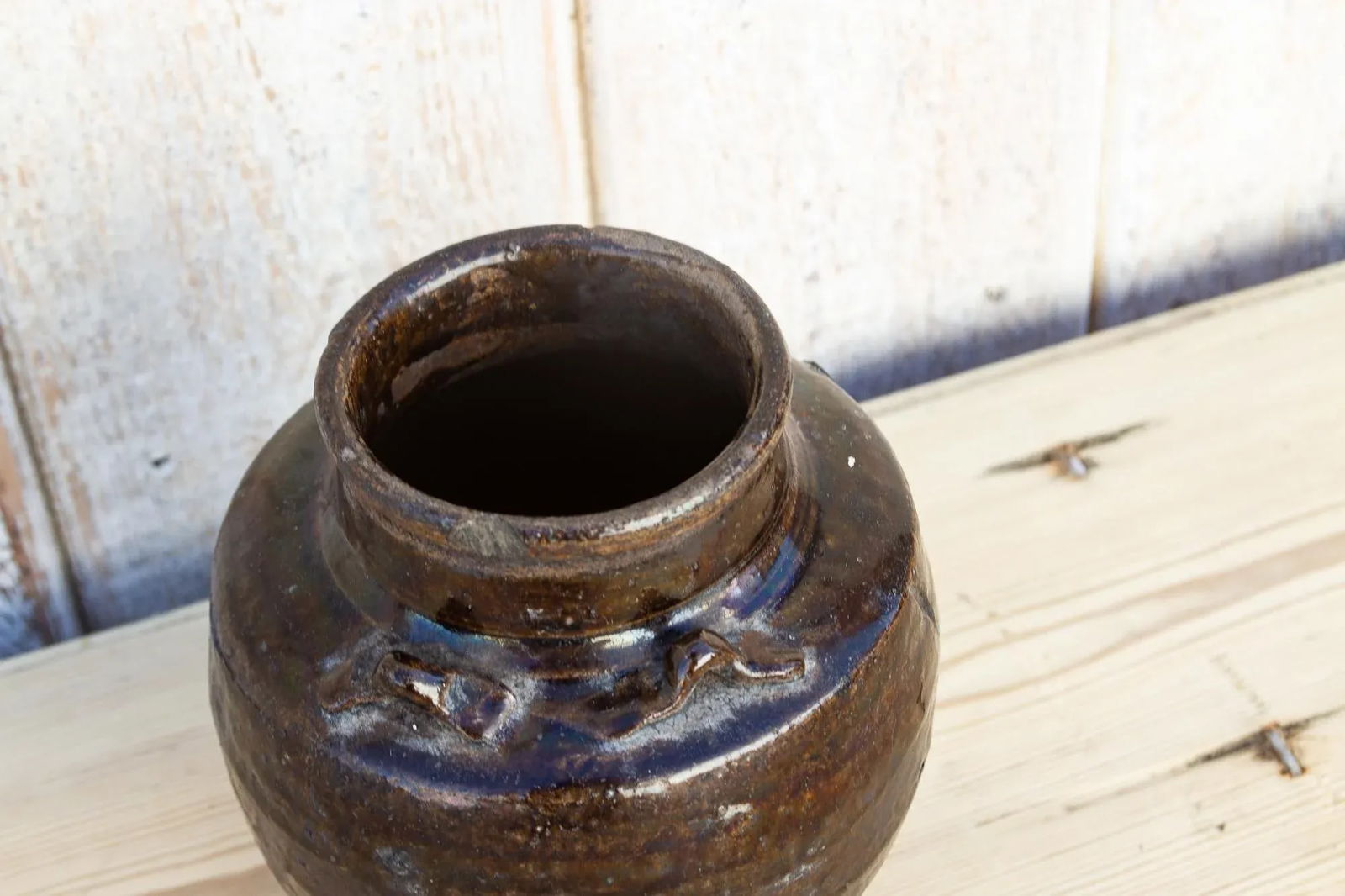 Dark Brown Southeast Asian Martaban Pot - 4