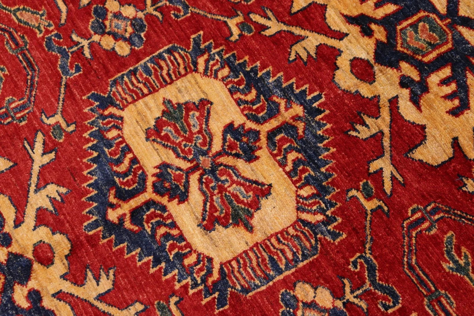 1980s 1980s Rustic Vintage Kazak Red Wool Rug - 9'9'' X 13'3'' - 4