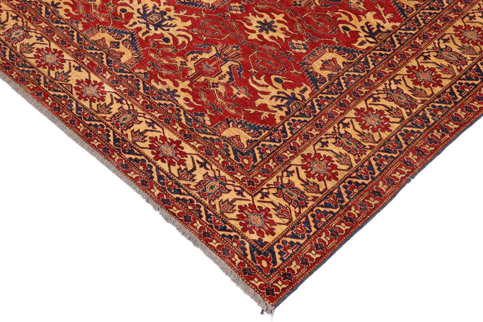 1980s 1980s Rustic Vintage Kazak Red Wool Rug - 9'9'' X 13'3'' - 5