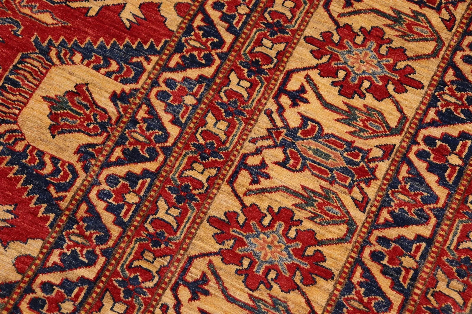 1980s 1980s Rustic Vintage Kazak Red Wool Rug - 9'9'' X 13'3'' - 7
