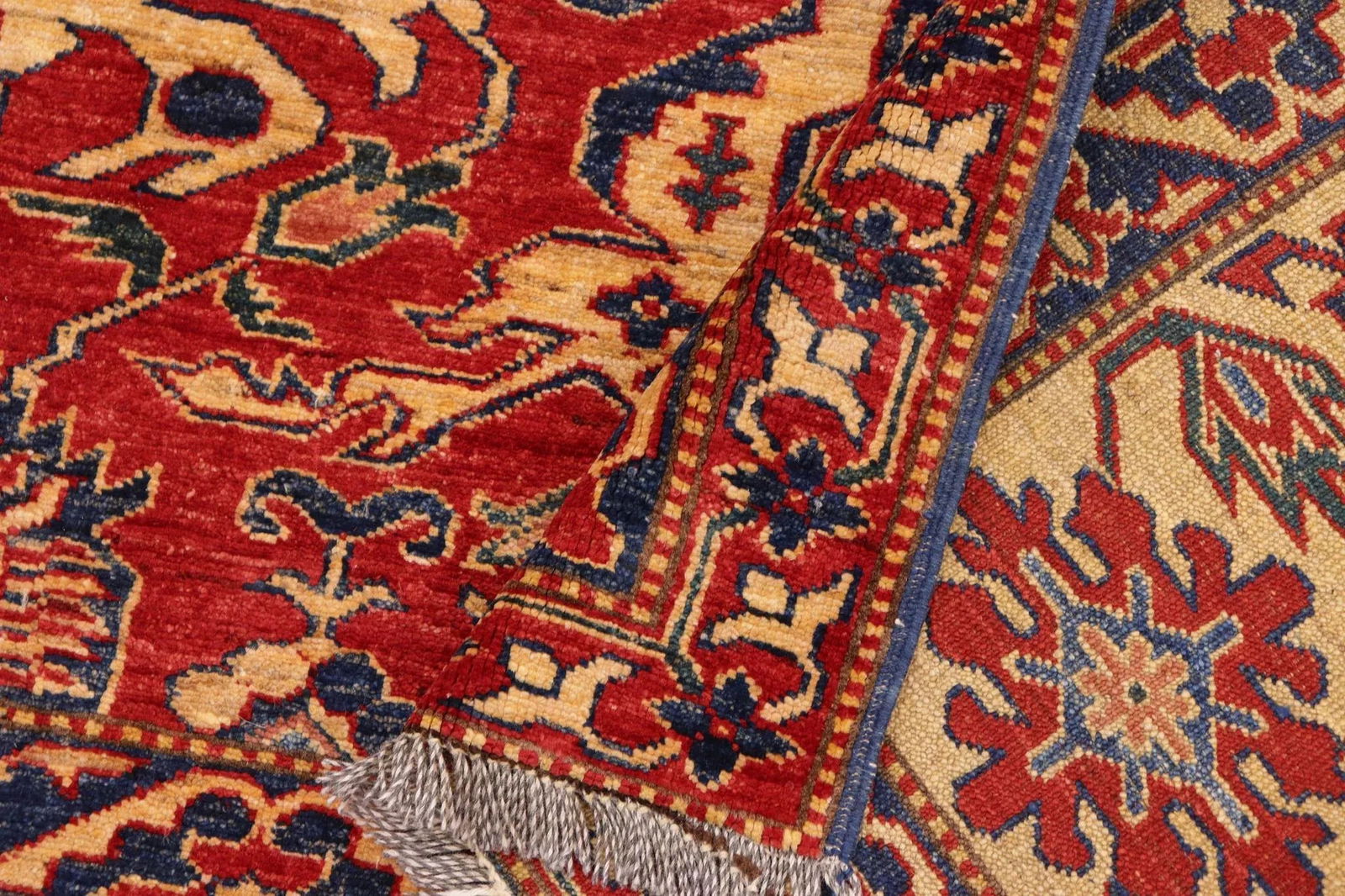 1980s 1980s Rustic Vintage Kazak Red Wool Rug - 9'9'' X 13'3'' - 8