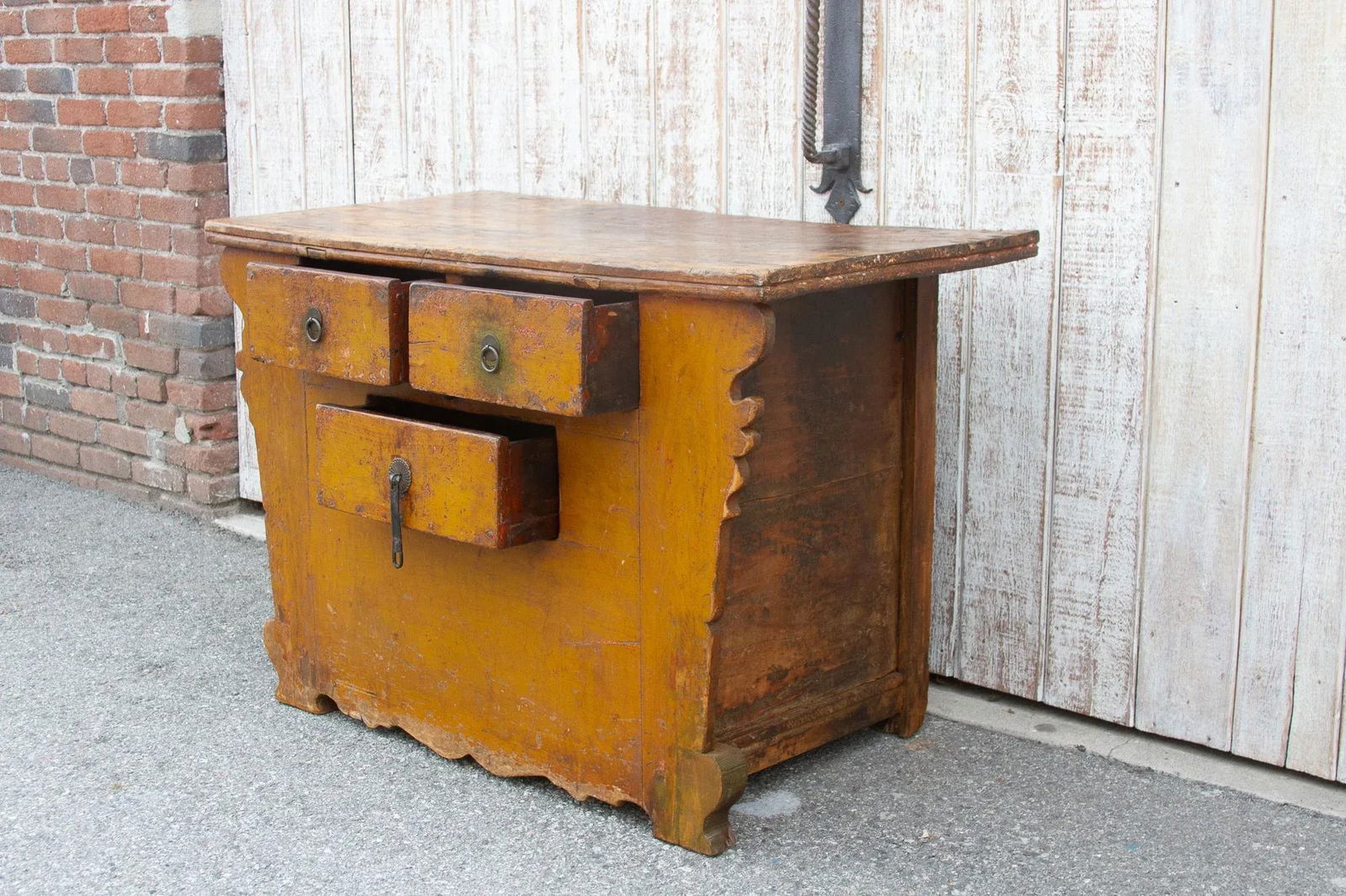 Antique Ming Style Yellow Money Chest - 11