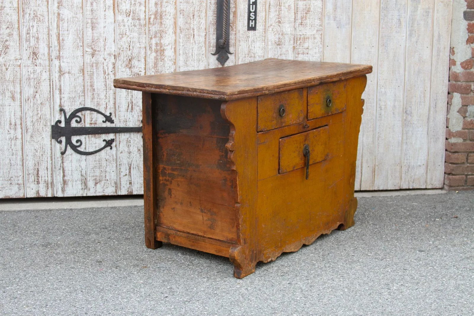 Antique Ming Style Yellow Money Chest - 12