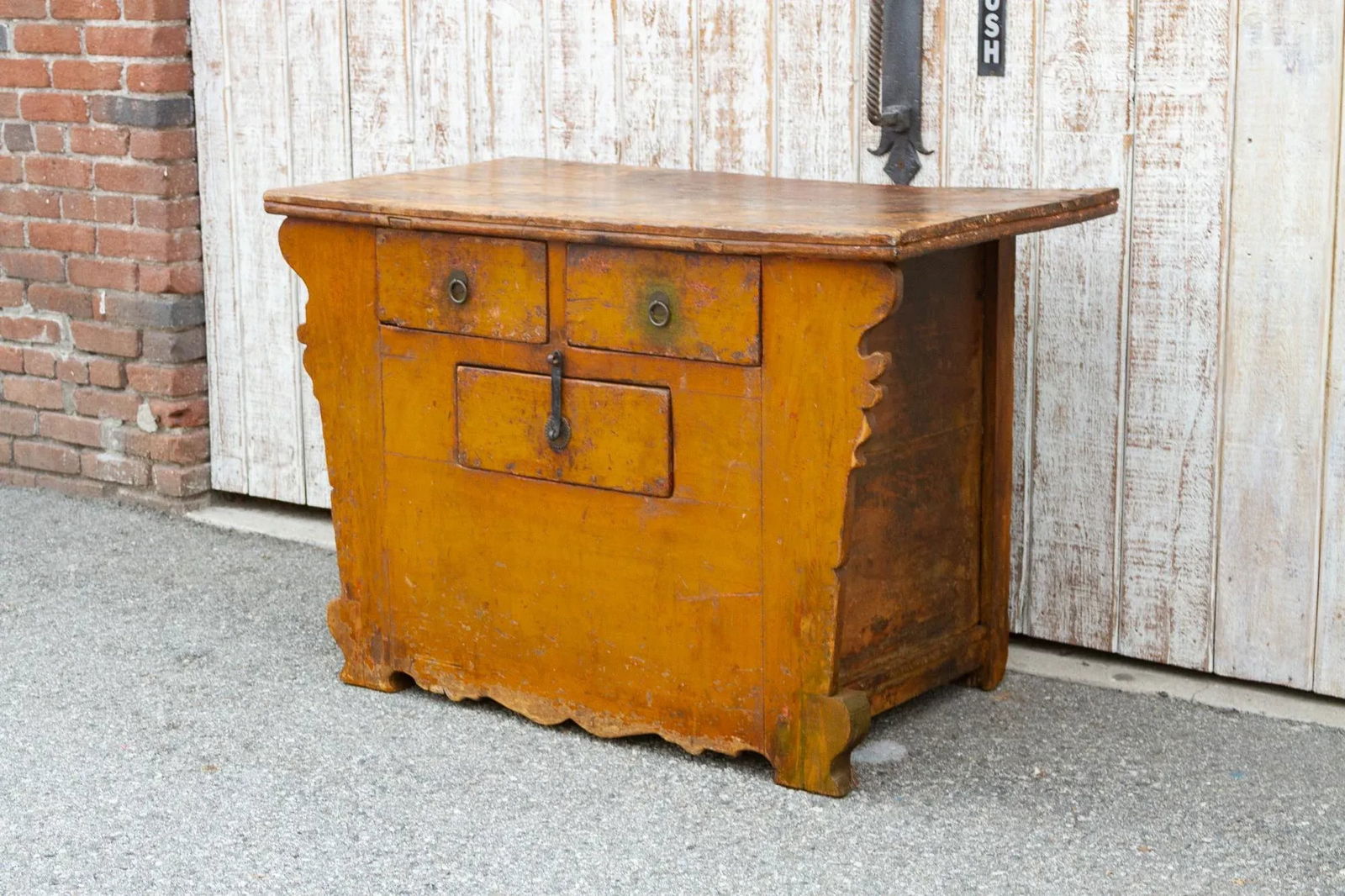 Antique Ming Style Yellow Money Chest - 3