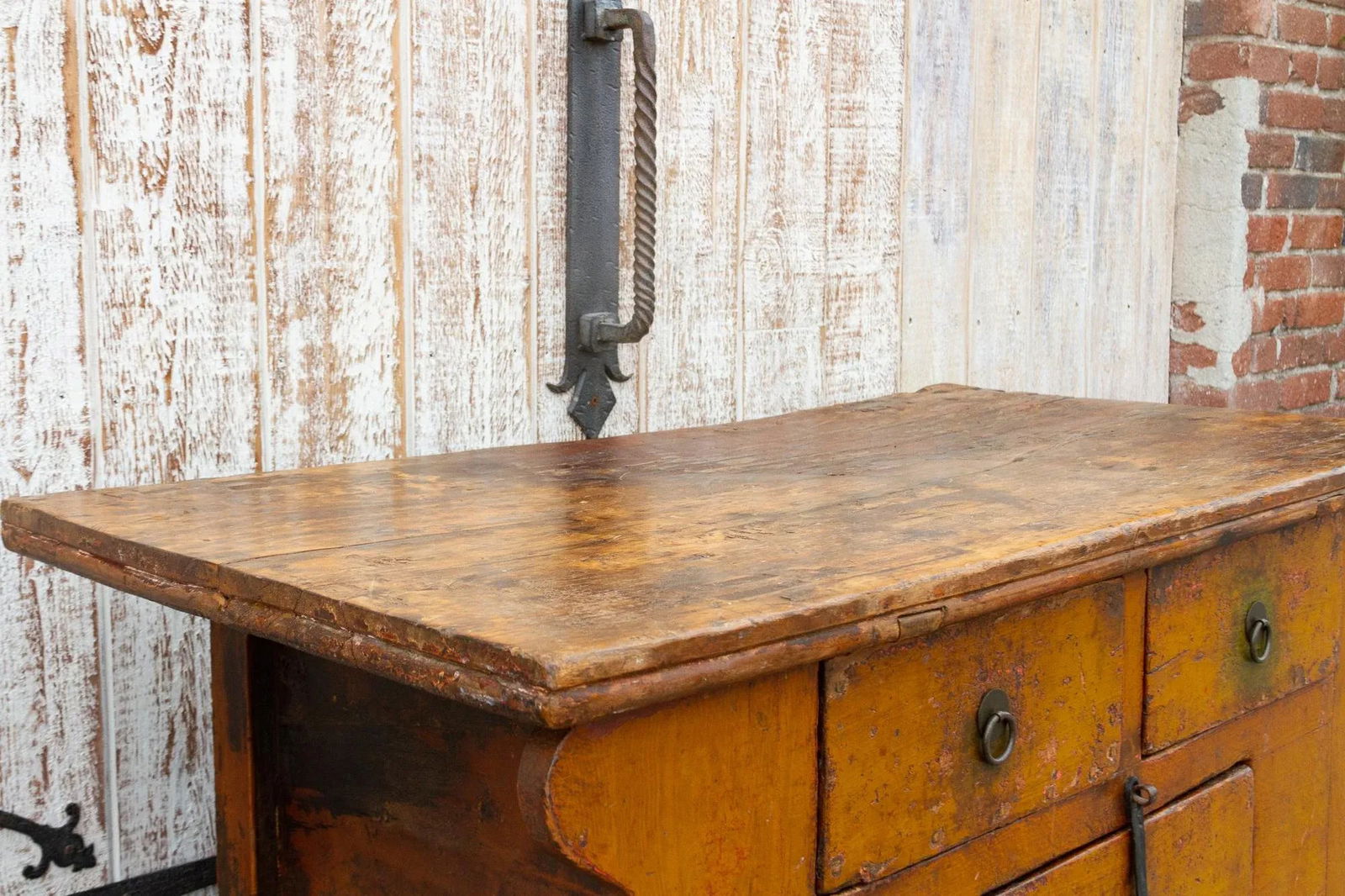 Antique Ming Style Yellow Money Chest - 7