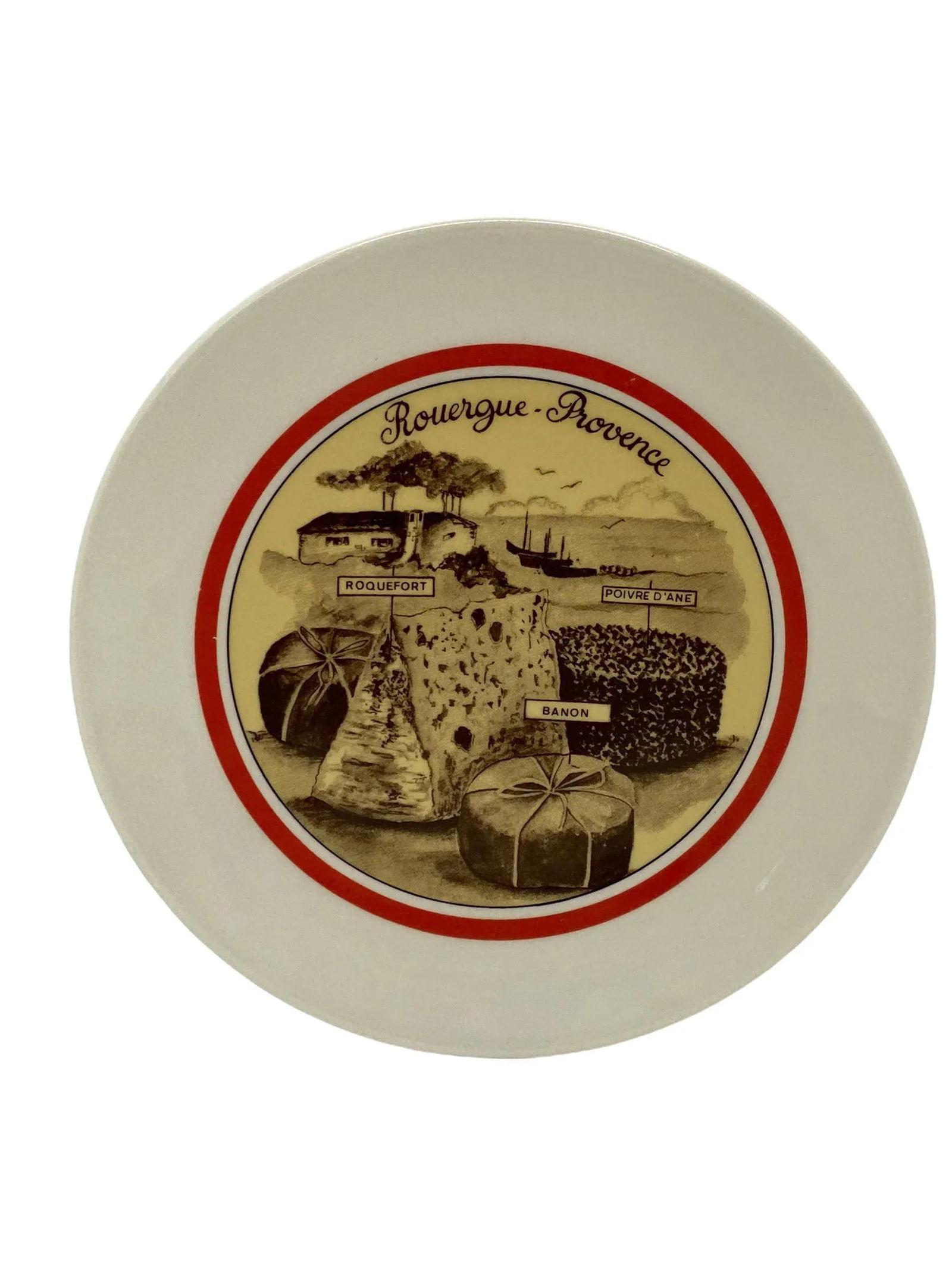 Vintage French Apilco Porcelaine Cheese Plates - Set of 4 - 10