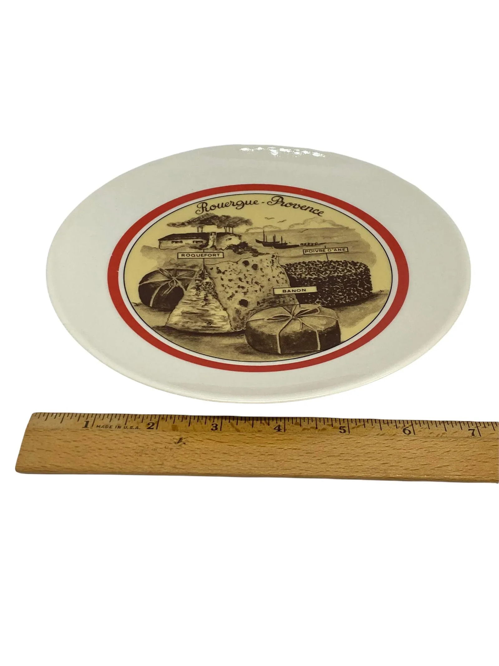 Vintage French Apilco Porcelaine Cheese Plates - Set of 4 - 11