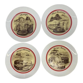 Vintage French Apilco Porcelaine Cheese Plates - Set of 4