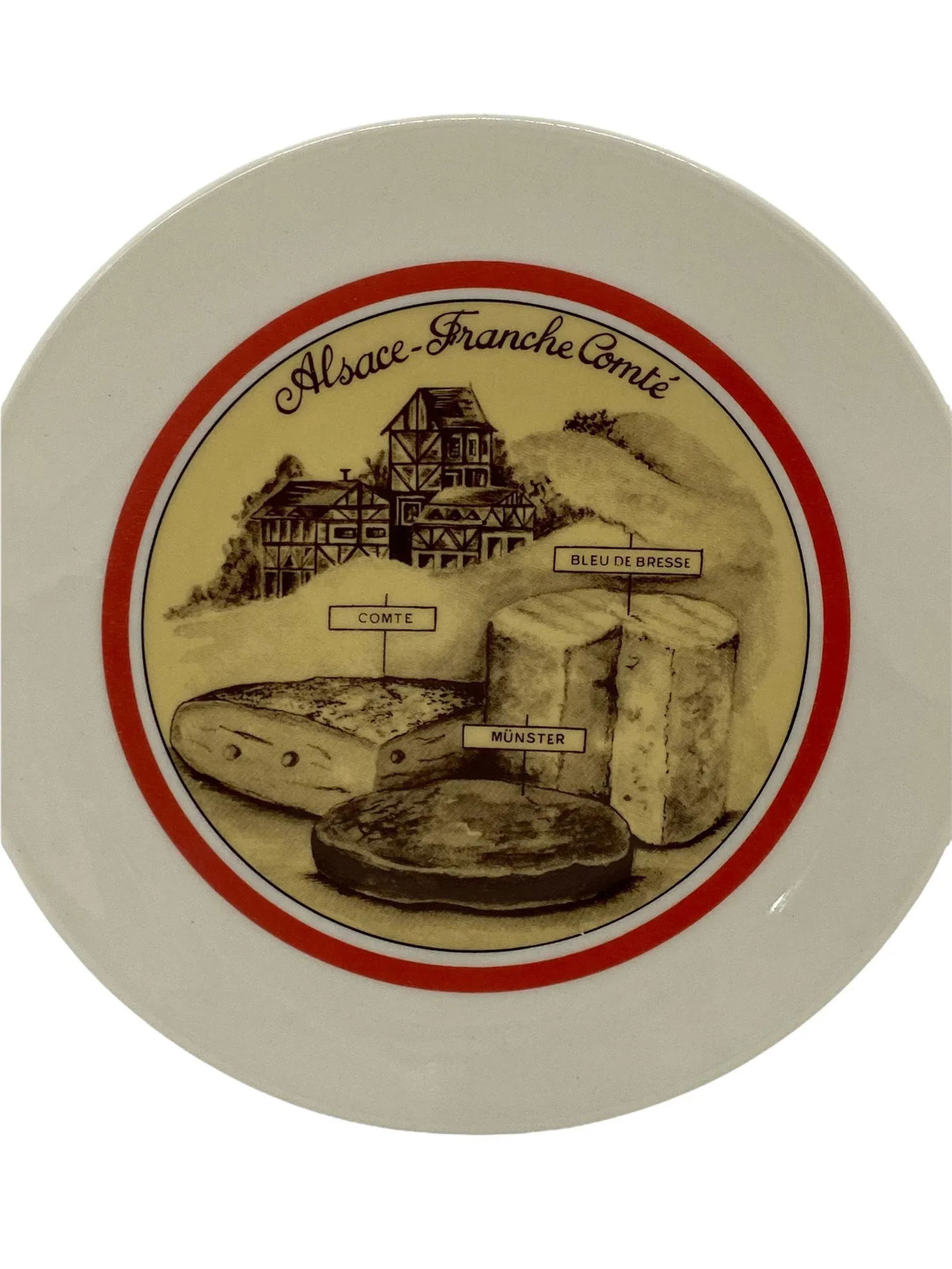 Vintage French Apilco Porcelaine Cheese Plates - Set of 4 - 6