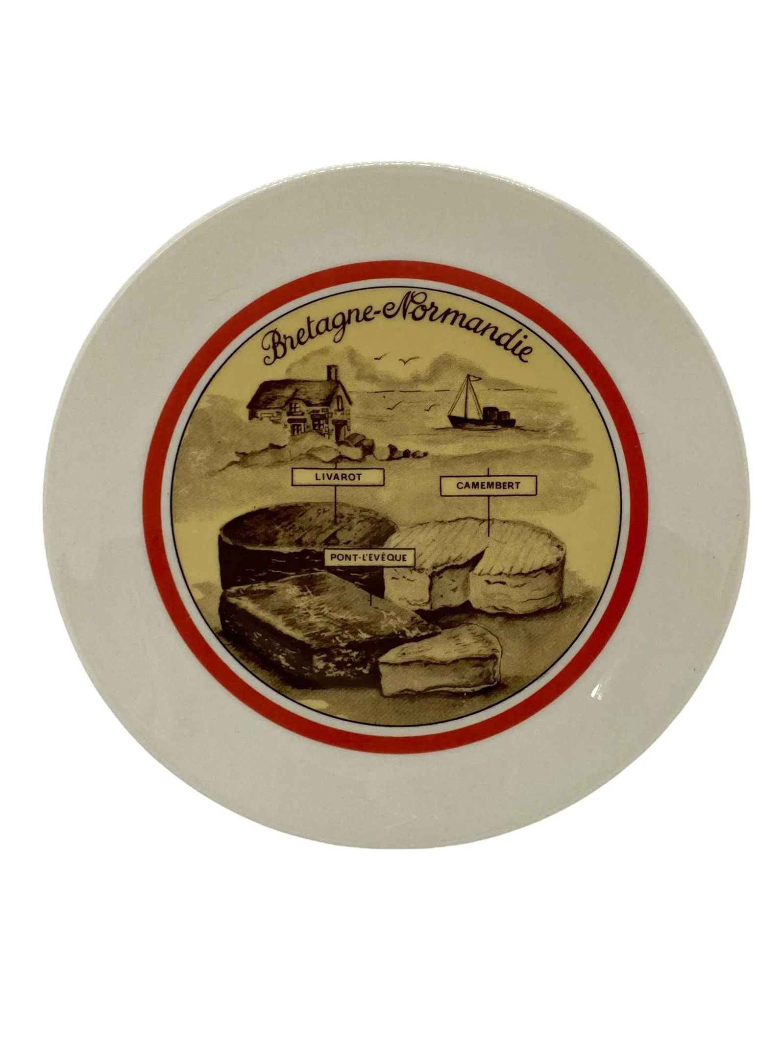 Vintage French Apilco Porcelaine Cheese Plates - Set of 4 - 7