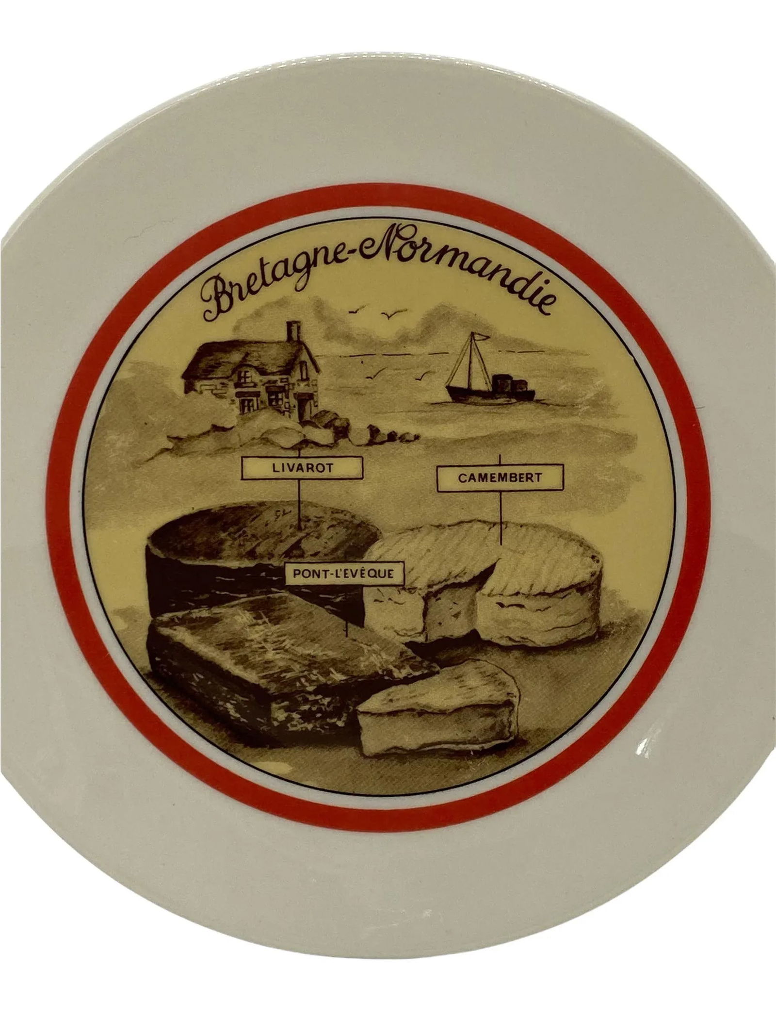 Vintage French Apilco Porcelaine Cheese Plates - Set of 4 - 8