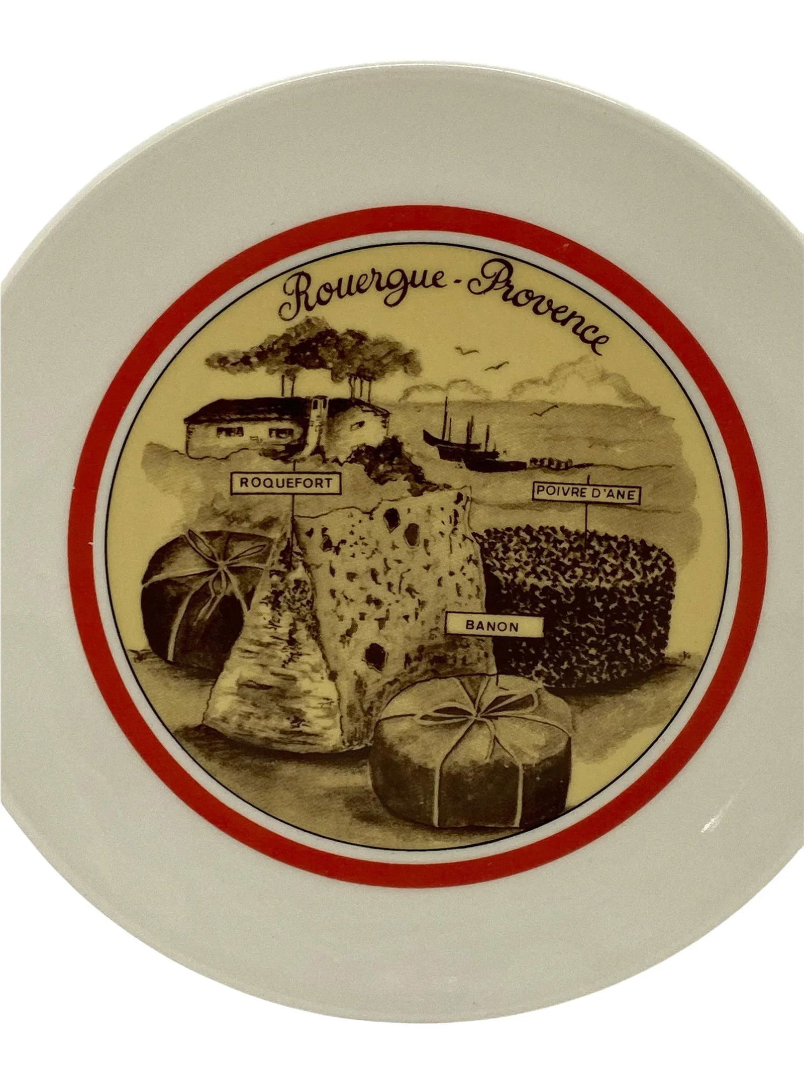 Vintage French Apilco Porcelaine Cheese Plates - Set of 4 - 9