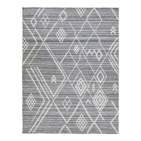 Apadana's Nantucket Collection Flatweave Kilim Coastal Designed Gray Wool Rug