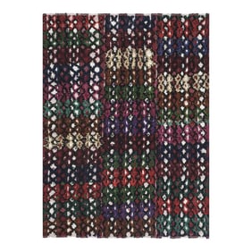 Vintage Colorful Turkish Shaggy Tulu Rug 5'3" X 7'1"