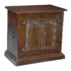 1990s Vintage Italian Hand Carved Two Door Cabinet