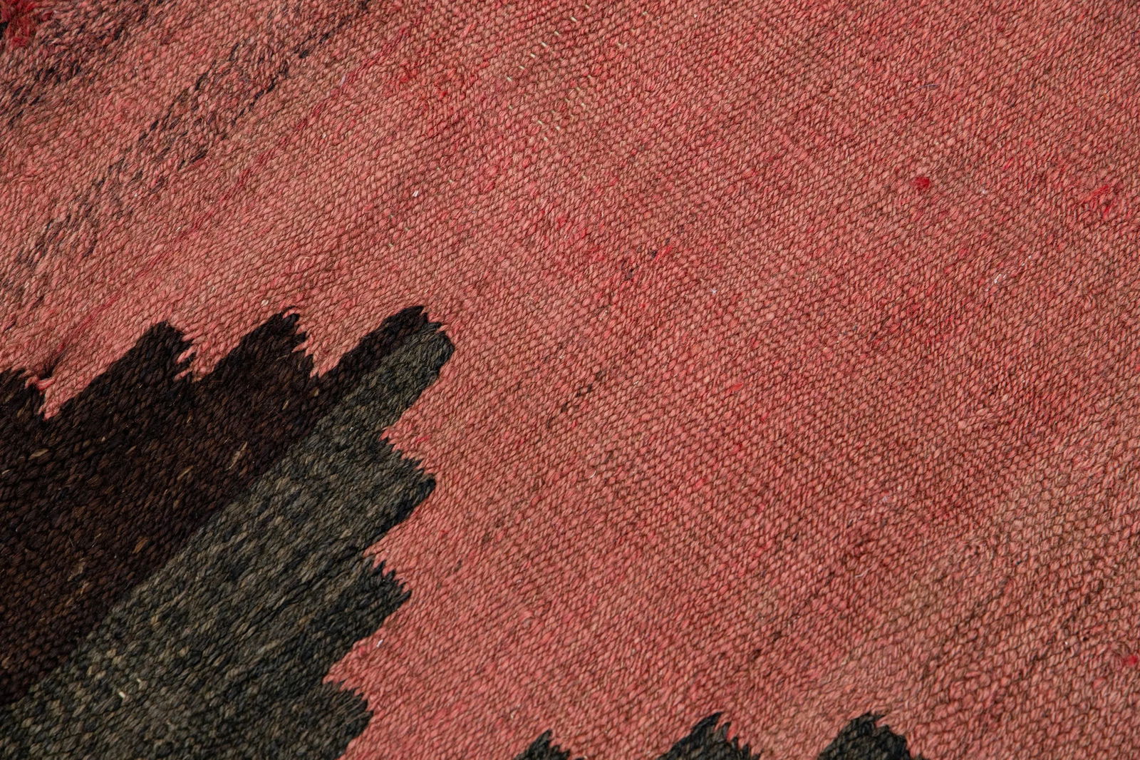 Vintage Kilim Handmade Flatweave Red Geometric Wool Runner - 7