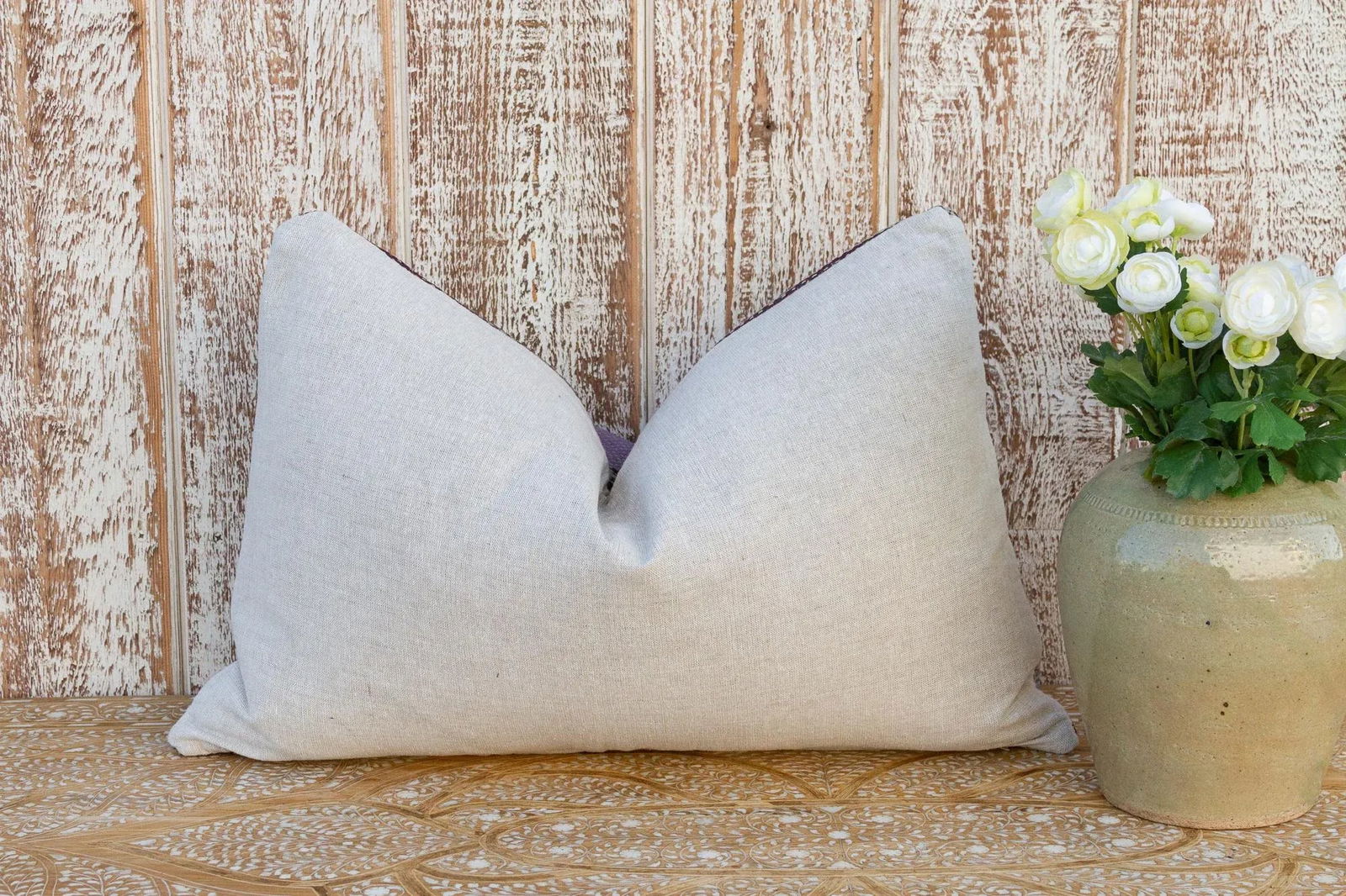 Deo Vintage Lumbar Boho Kantha Pillow - 7