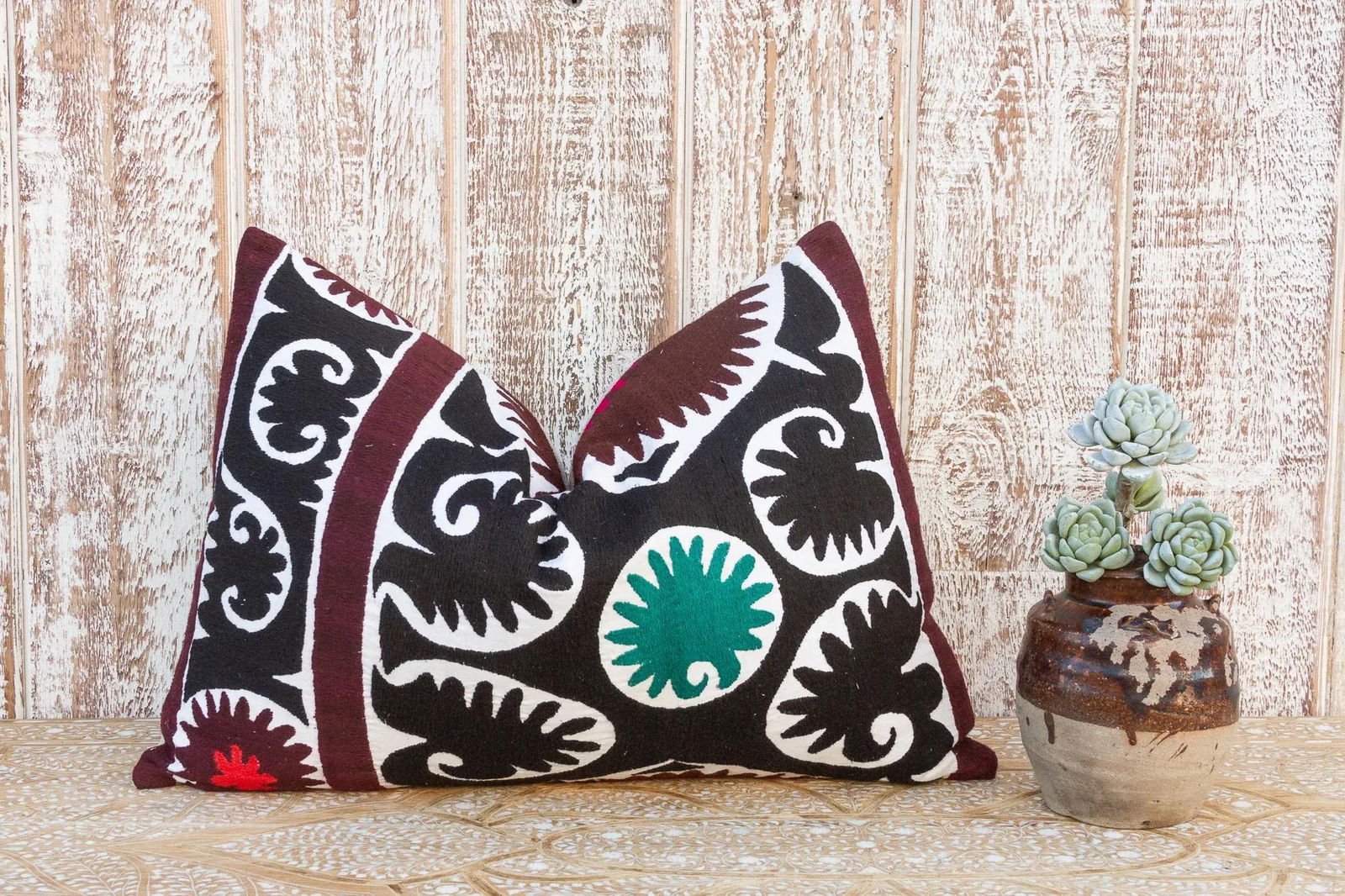 Zarina Gul Suzani Lumbar Pillow - 2