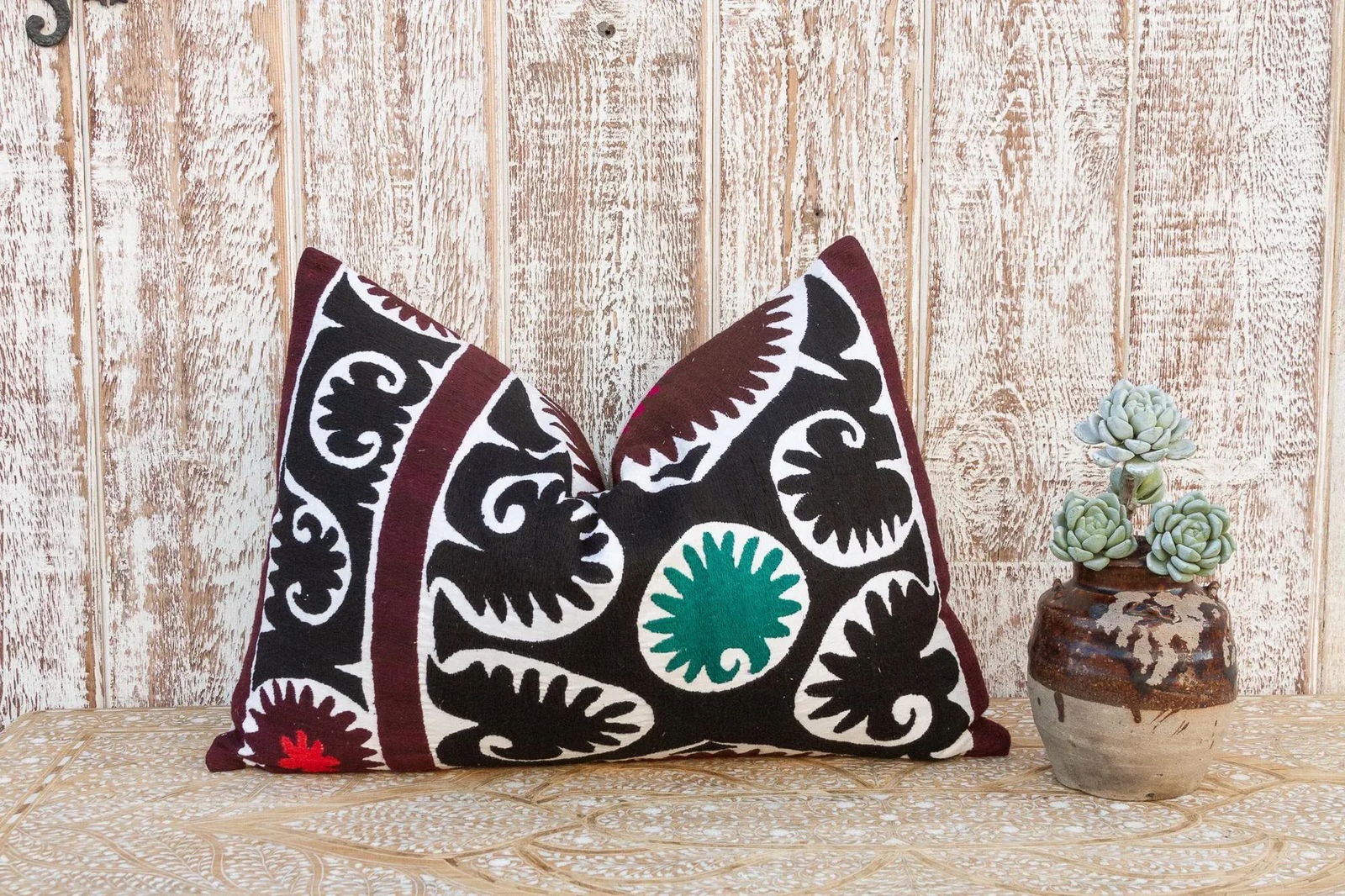 Zarina Gul Suzani Lumbar Pillow - 8