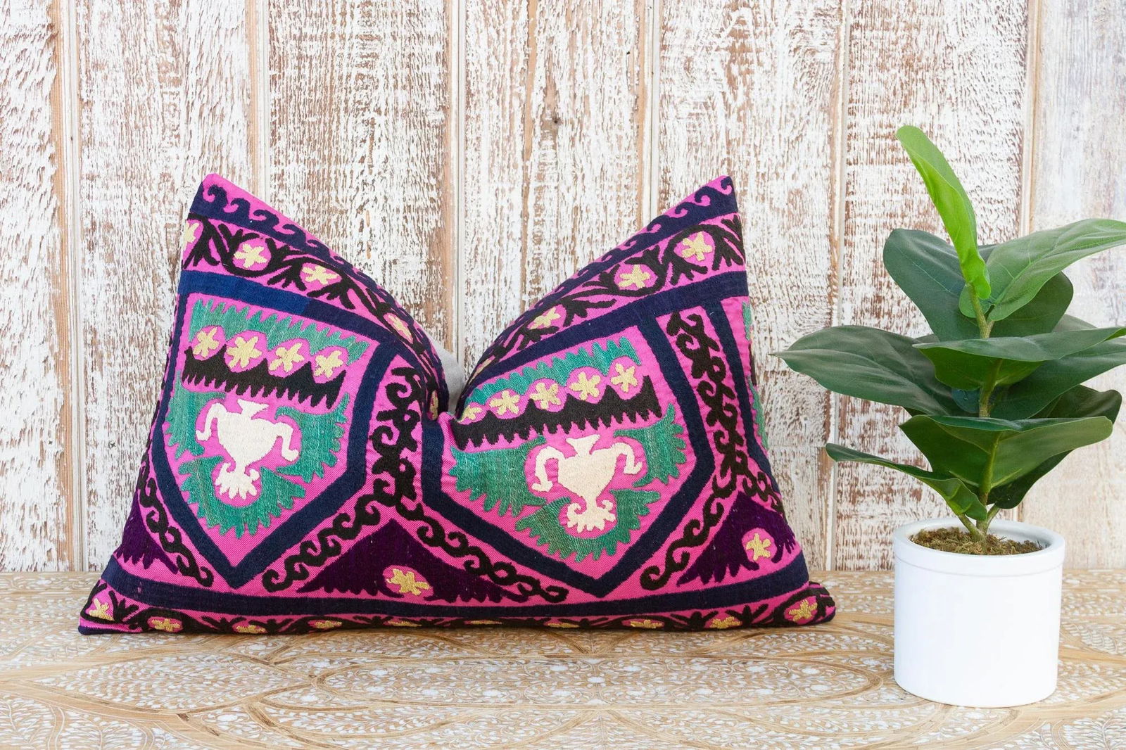 Dana Nurata Suzani Lumbar Pillow - 2