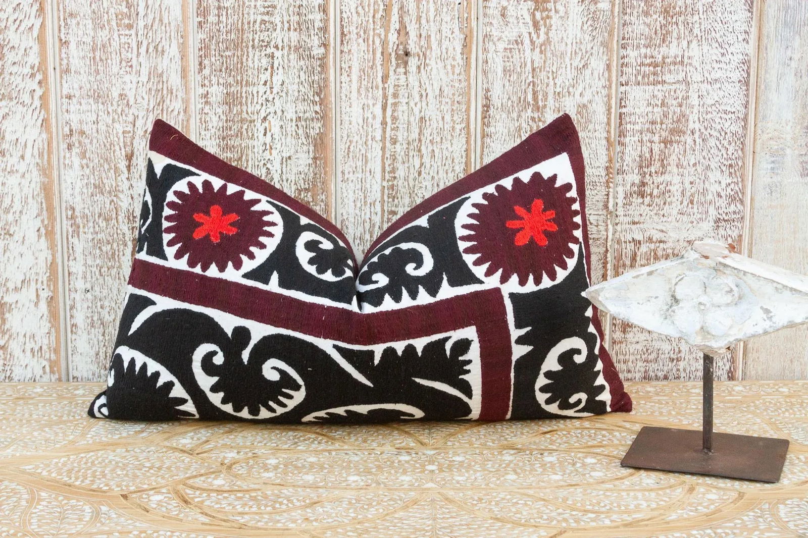 Vorisa Bukhara Suzani Lumbar Pillow - 2