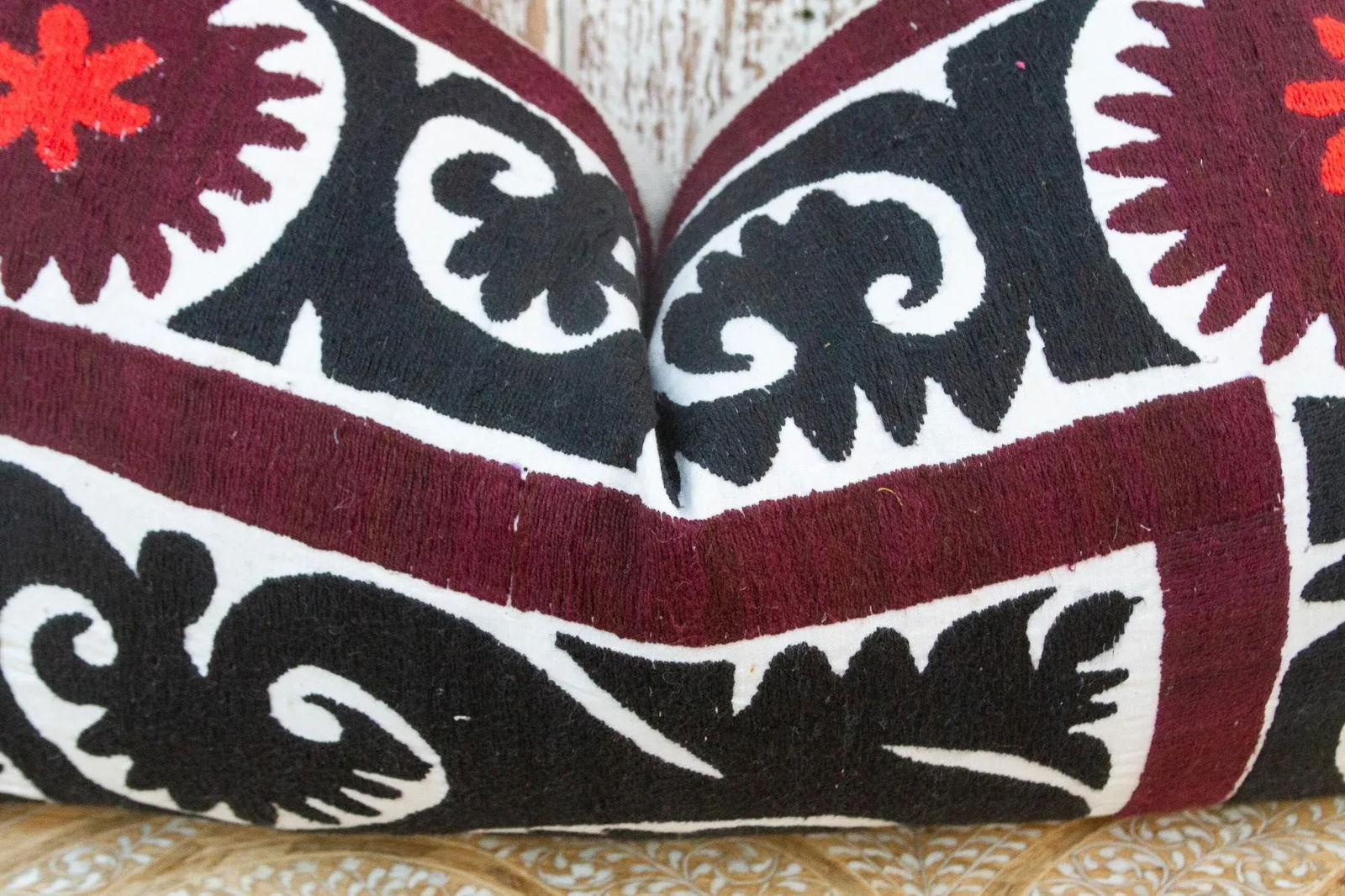 Vorisa Bukhara Suzani Lumbar Pillow - 4