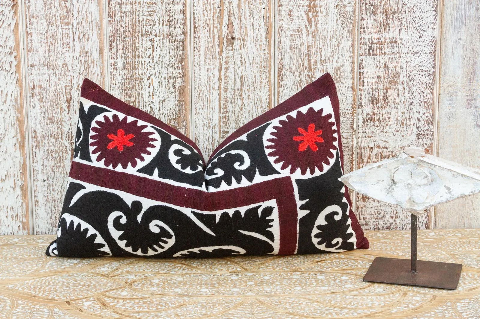 Vorisa Bukhara Suzani Lumbar Pillow - 7