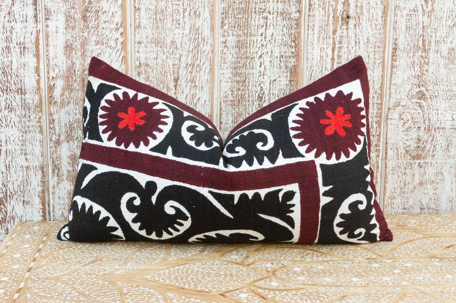 Vorisa Bukhara Suzani Lumbar Pillow - 8