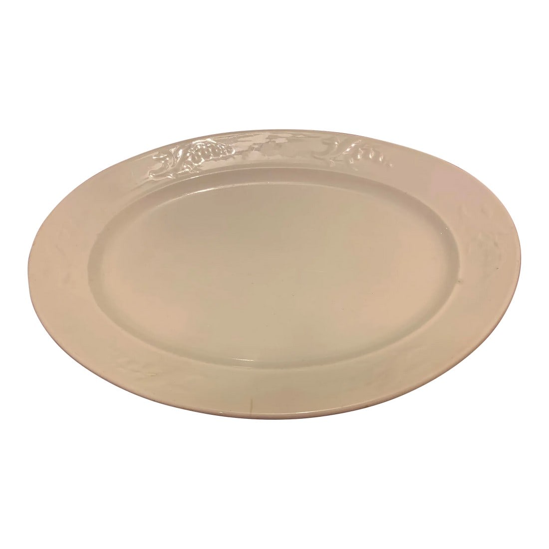 19th Century Ironstone Platter by Thomas Hughes: This is a very well-maintained piece of iron stone pottery. Makers mark indicates this was produced and manufactured in Thomas Hughes first factory in the city of Burslem. Without any inking or other