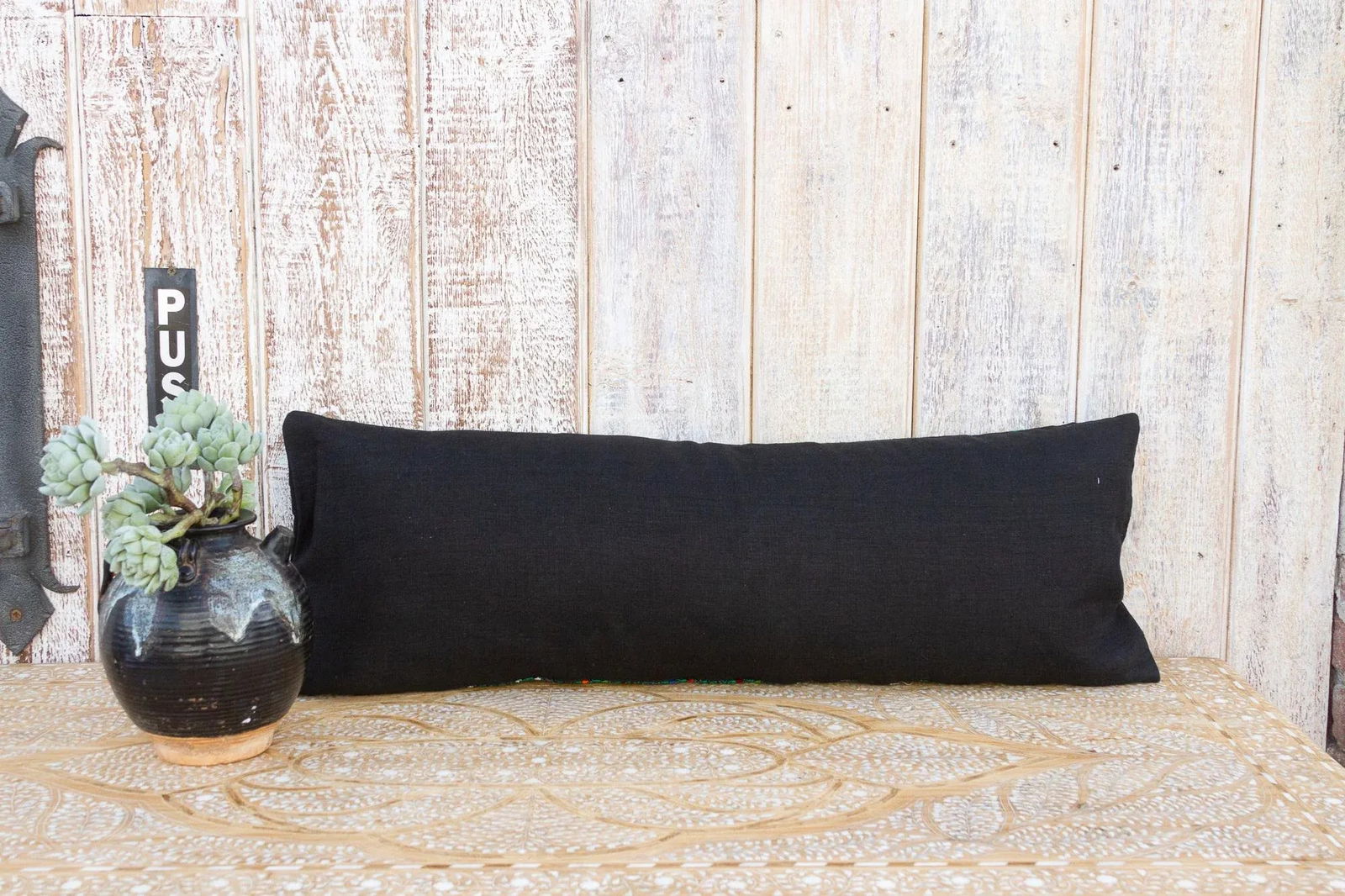 Long Vintage Mayan Brocade Akna Pillow - 7