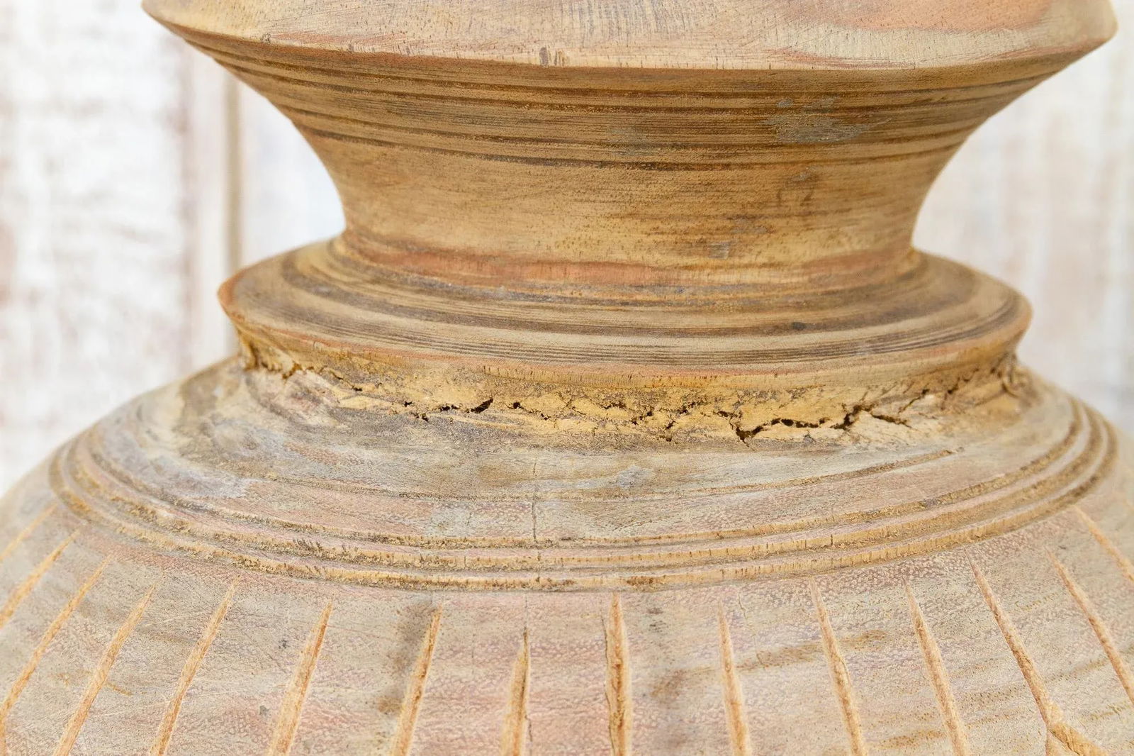 Carved Bleached Naga Water Pot - 8