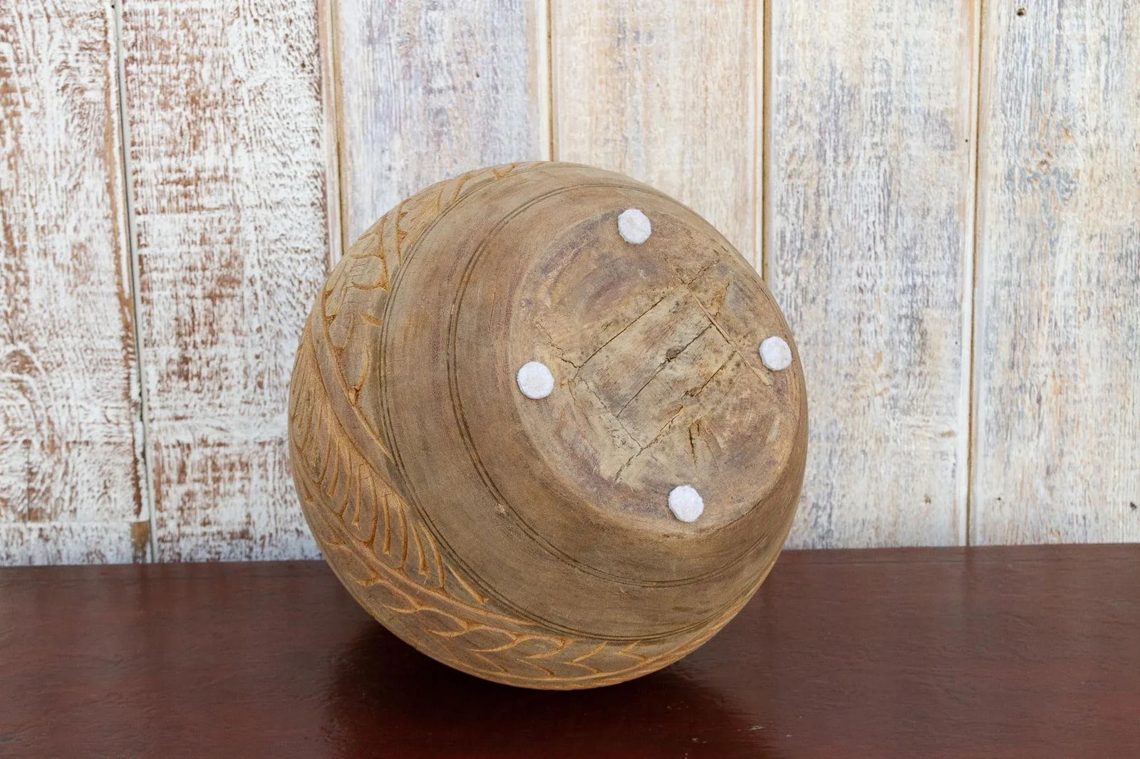 Carved Bleached Naga Water Pot - 9