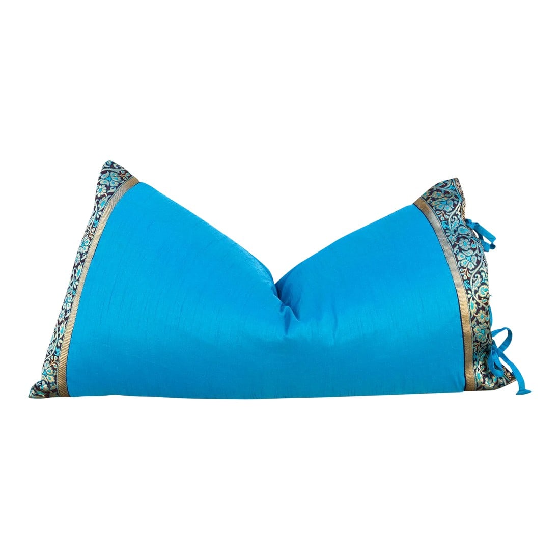 Vintage Neela Large Festive Indian Silk Queen Lumbar Pillow Cover (1 of 8)