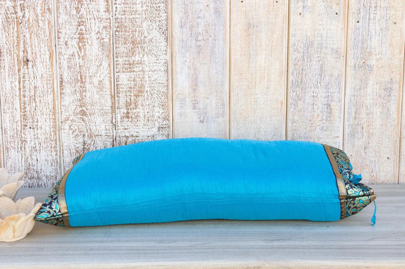 Vintage Neela Large Festive Indian Silk Queen Lumbar Pillow Cover - 5