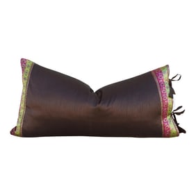 Vintage Tamali Large Festive Indian Silk Queen Lumbar Pillow Cover