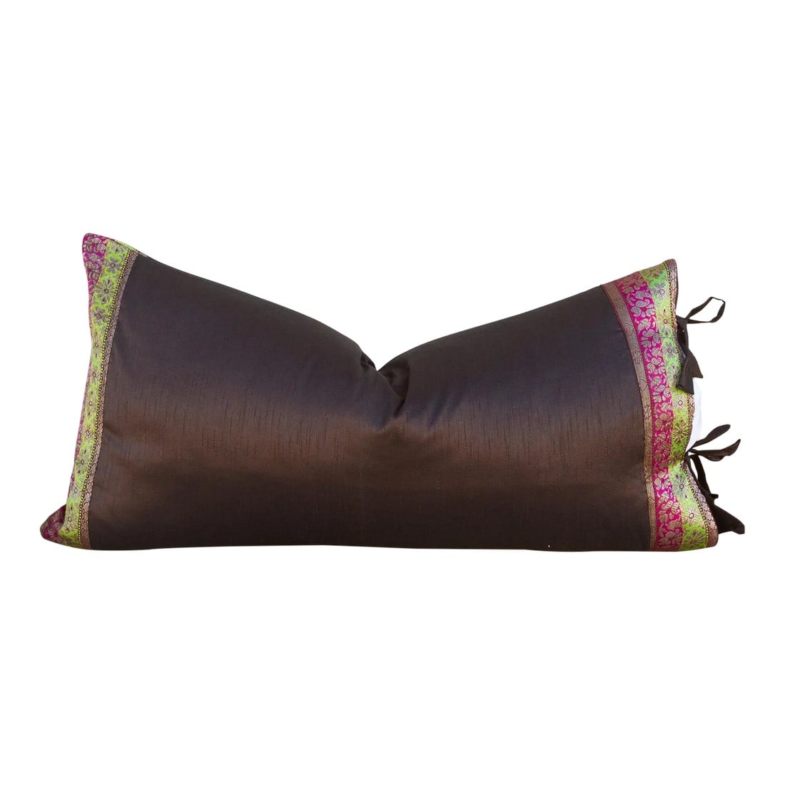 Vintage Tamali Large Festive Indian Silk Queen Lumbar Pillow Cover (1 of 9)