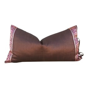 Vintage Lisha Large Festive Indian Silk Queen Lumbar Pillow Cover