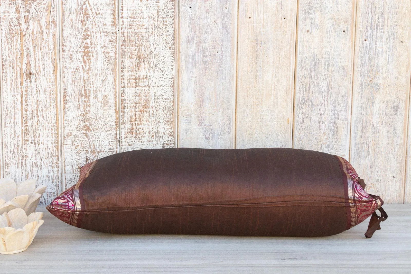 Vintage Lisha Large Festive Indian Silk Queen Lumbar Pillow Cover - 8