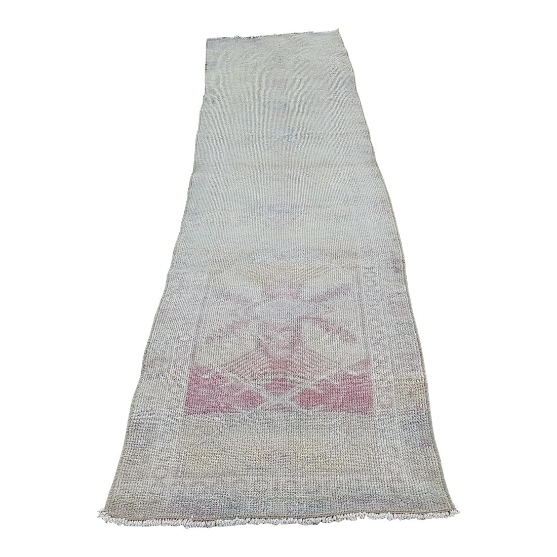 Mid 20th Century Faded Vintage Herki Runner - Designer Carpet: Mid-20th Century Handmade Turkish Anatolian Accent Rug 2'10" X 12'2" 34" x 146" / 87 x 370 Cm Hand woven with high quality pure wool Excellent condition From TURKEY Works well with all styles of home