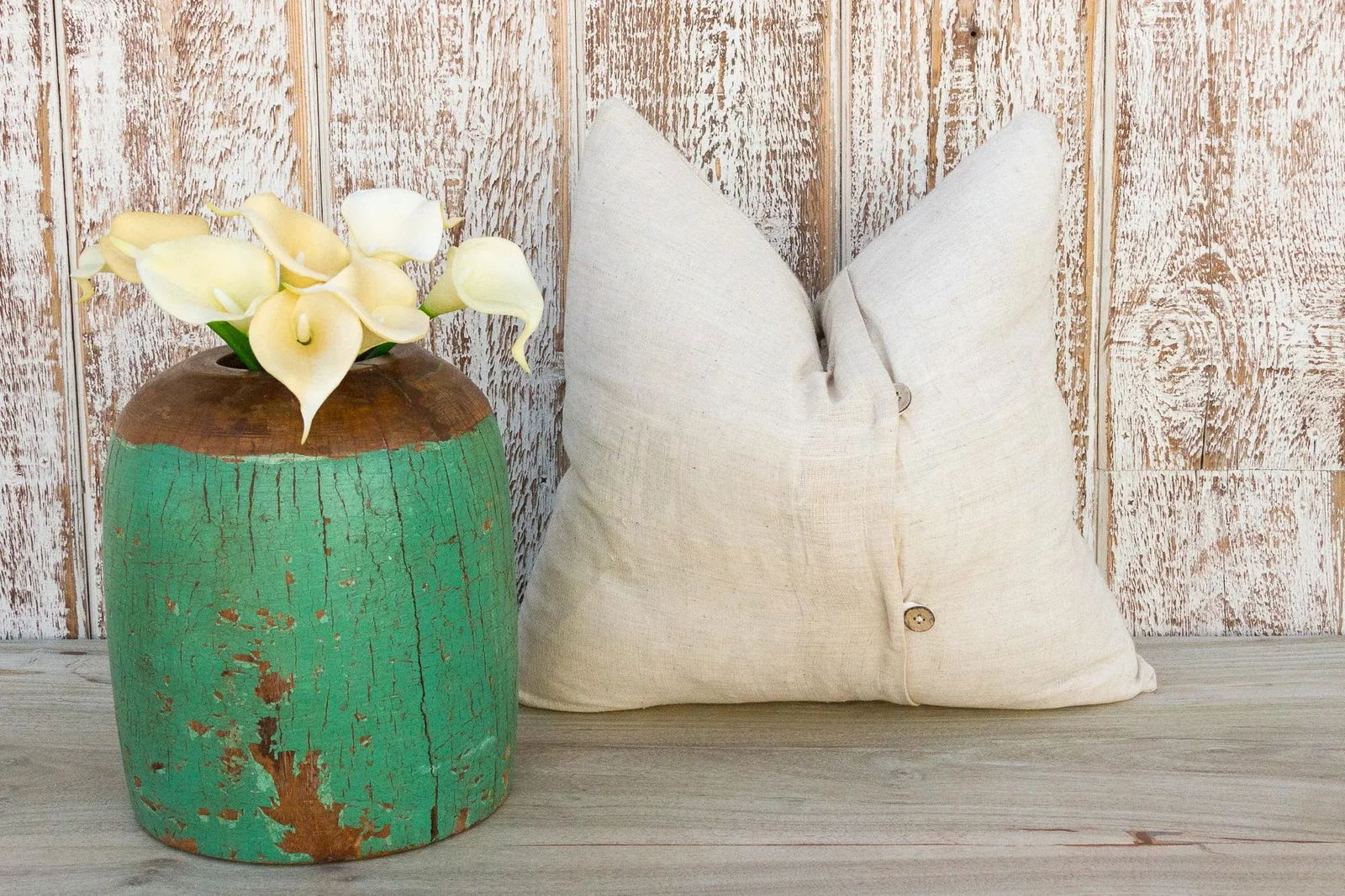 Vintage Akham Natural Embroidered Organic Silk Pillow - 7