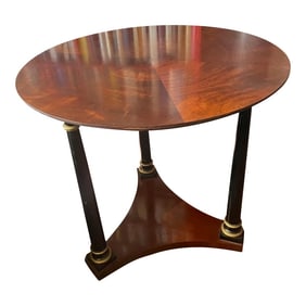 Round Regency Style Mahogany Columned Center Table Mark Hampton Collection by Hickory Chair