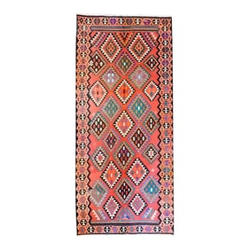 Early 20th Century Qazvin Kilim Runner