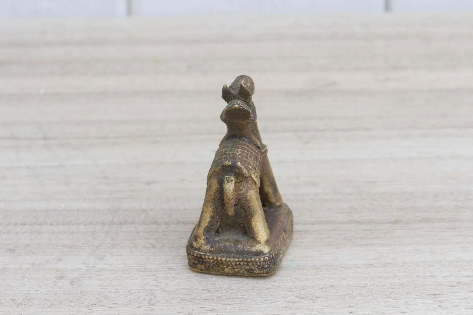 Vintage Tarnished Brass Indian Figurine - 4