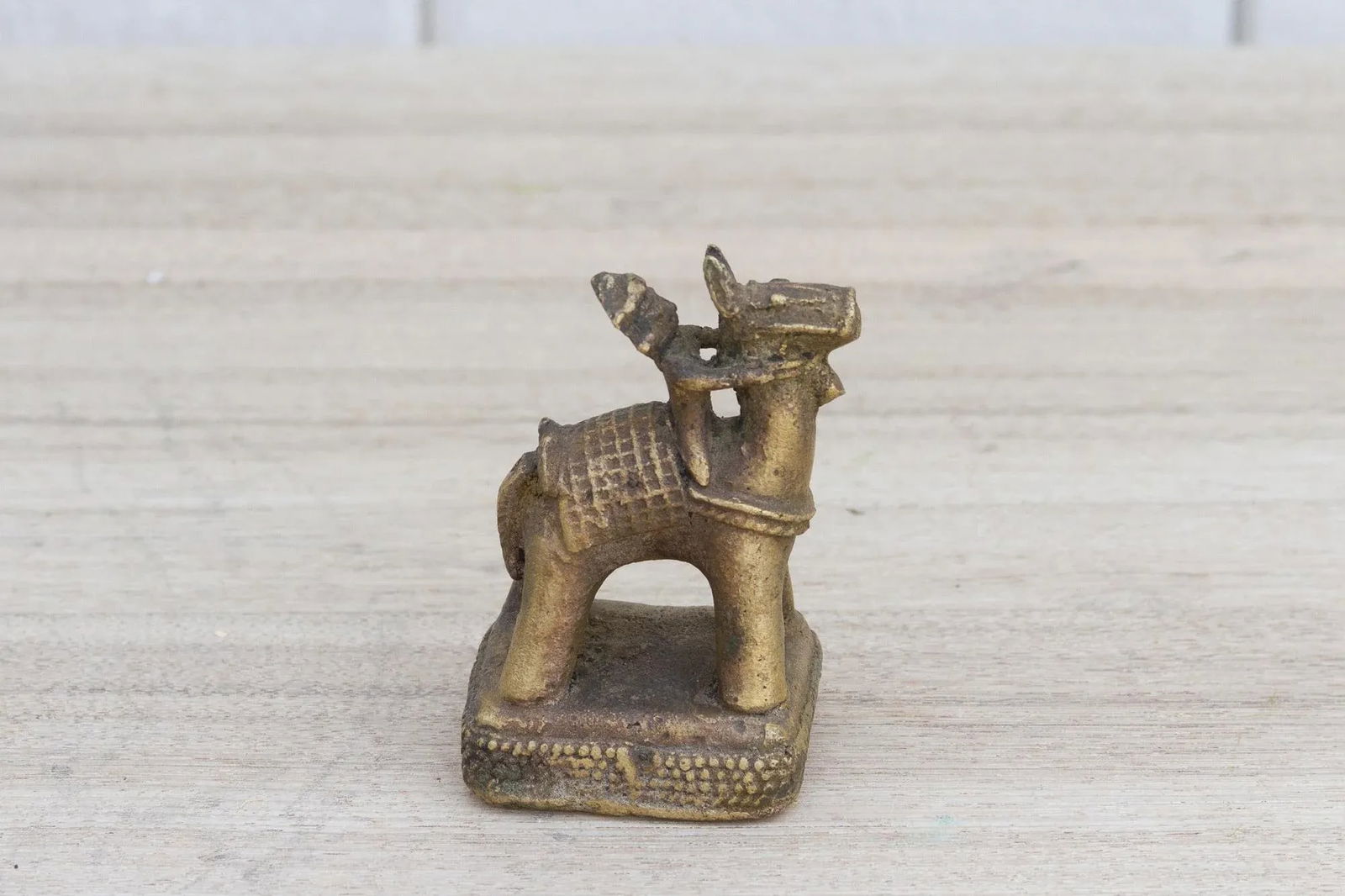 Vintage Tarnished Brass Indian Figurine - 5