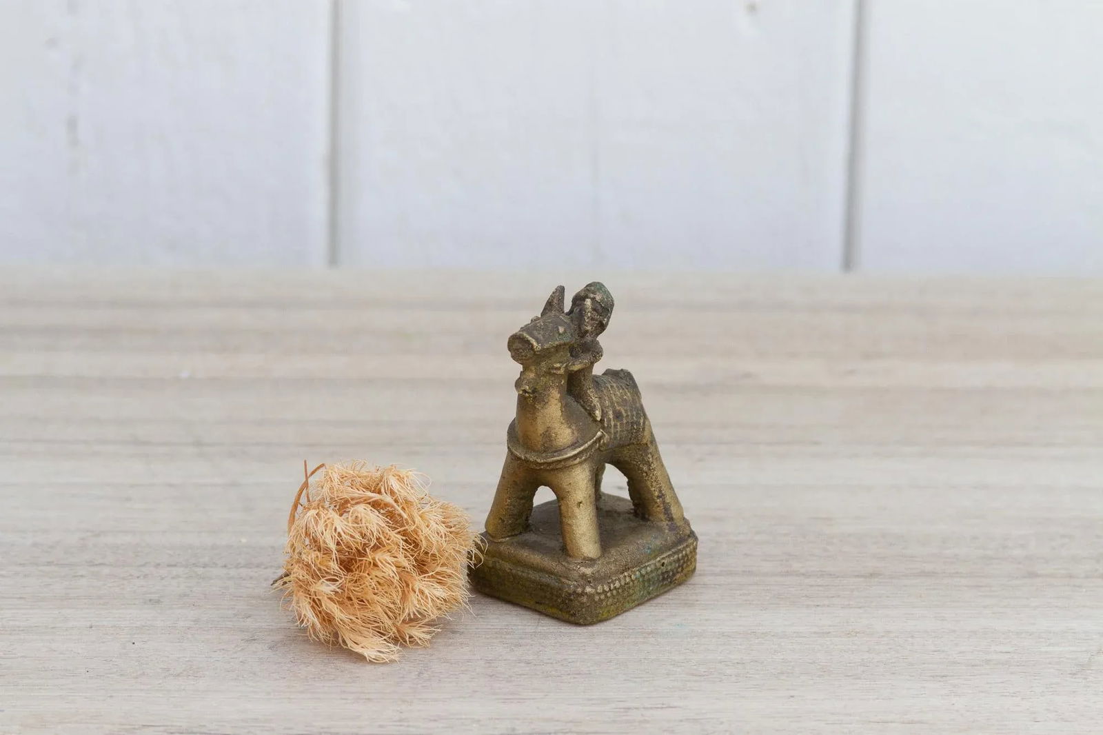 Vintage Tarnished Brass Indian Figurine - 7