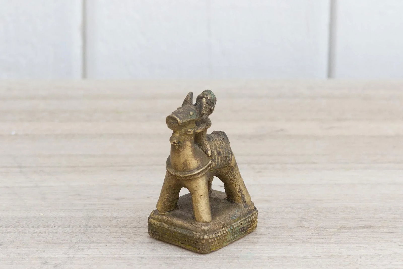 Vintage Tarnished Brass Indian Figurine - 8